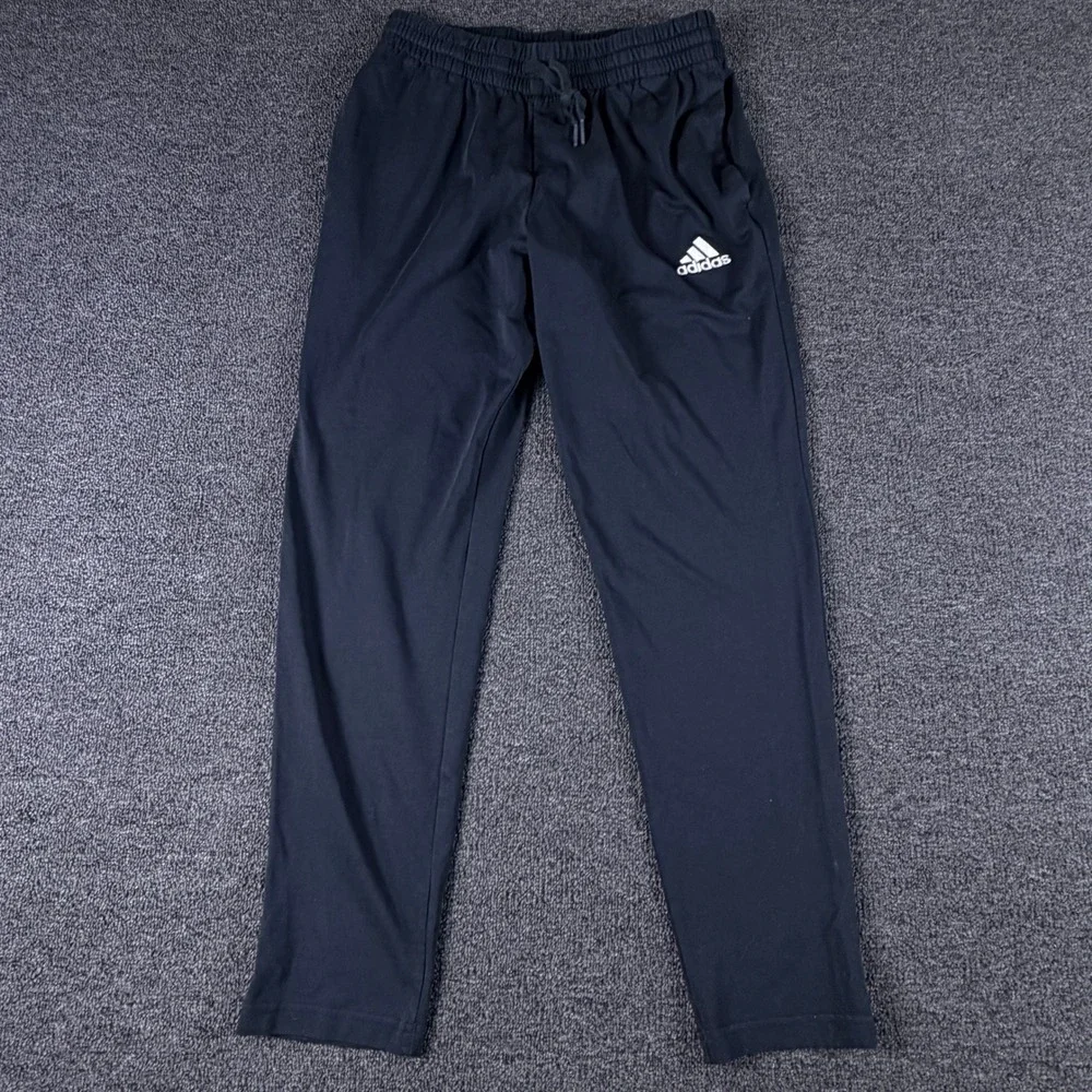 Adidas Pants Mens Medium GK9222 Black Drawstring Activewear EUC